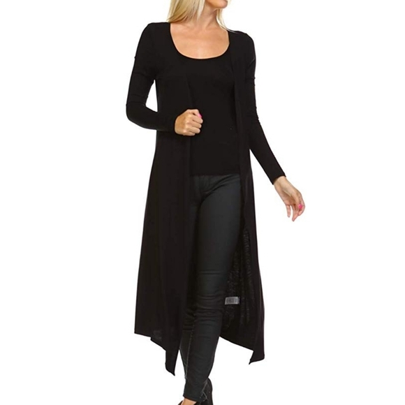 Sweaters - NEW Black Duster Cardigan Sz Medium Long Sleeve